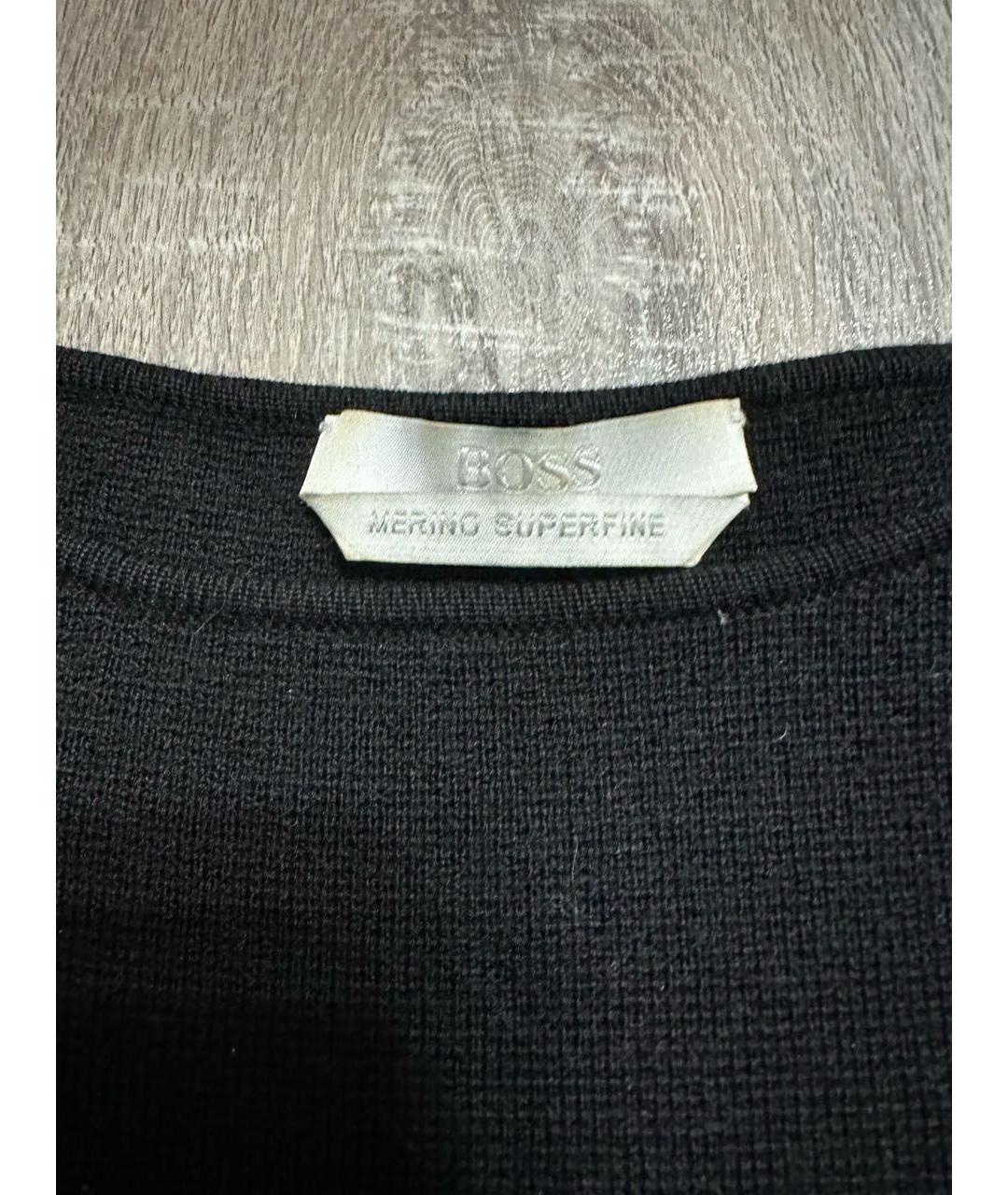 HUGO BOSS Черный шерстяной джемпер / свитер, фото 3