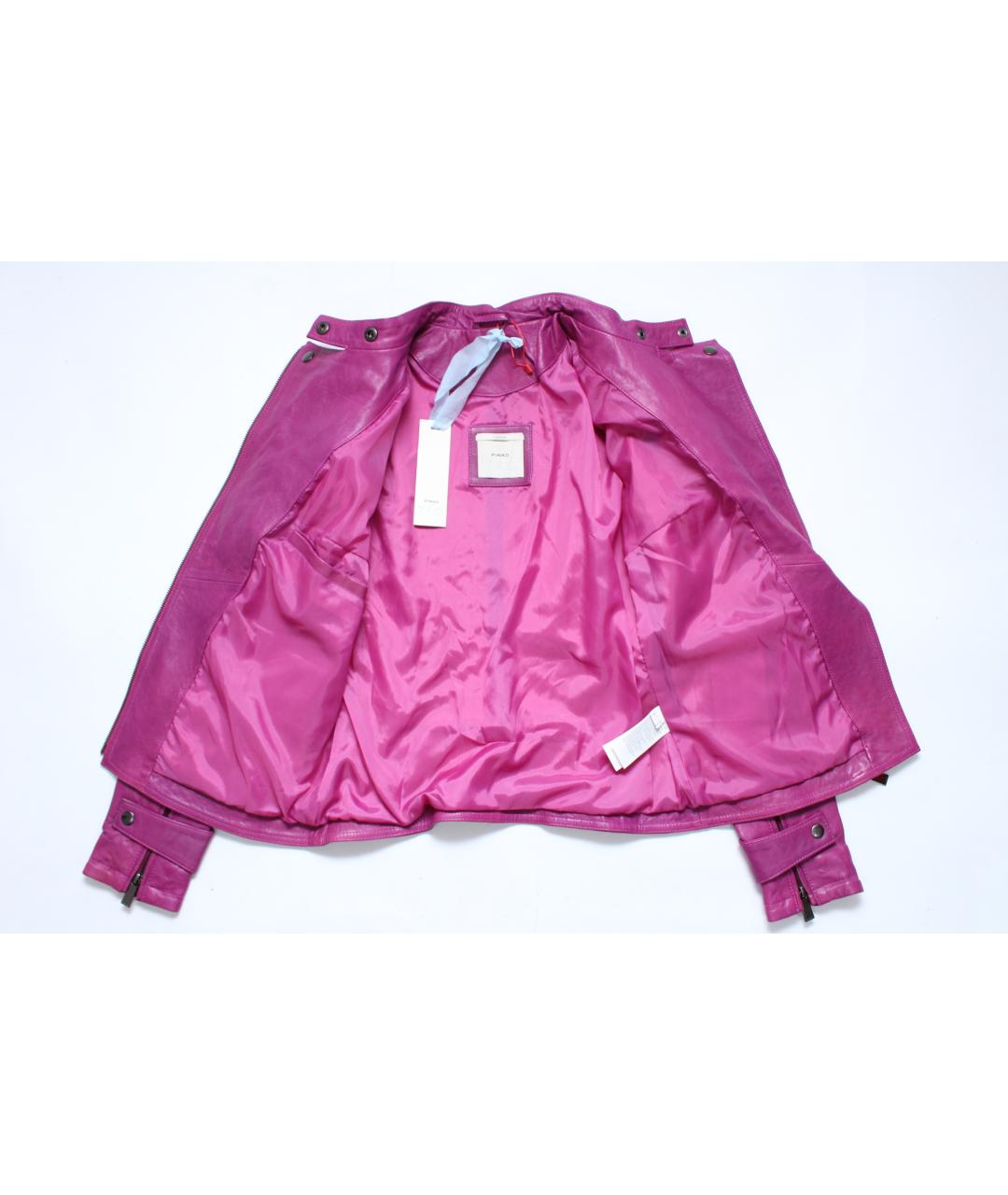 PINKO Фиолетовая кожаная куртка, фото 6