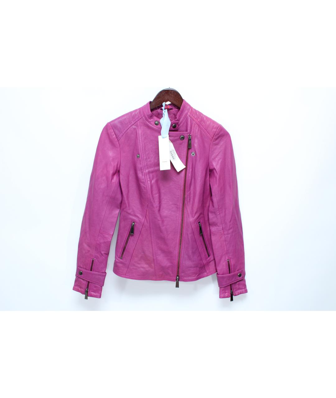 PINKO Фиолетовая кожаная куртка, фото 10
