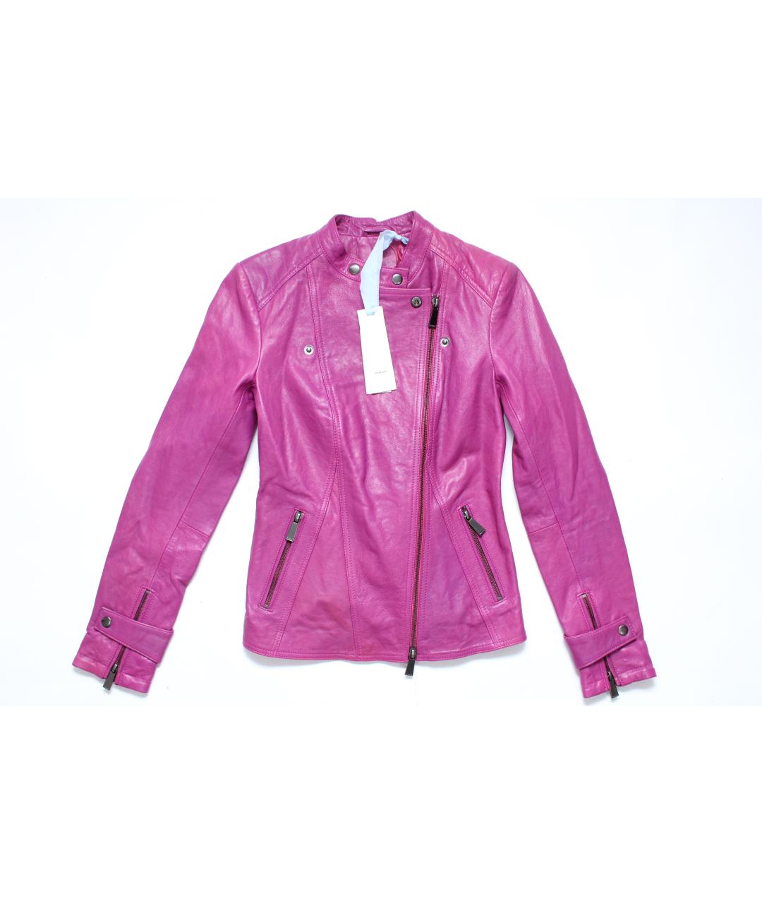 PINKO Фиолетовая кожаная куртка, фото 4