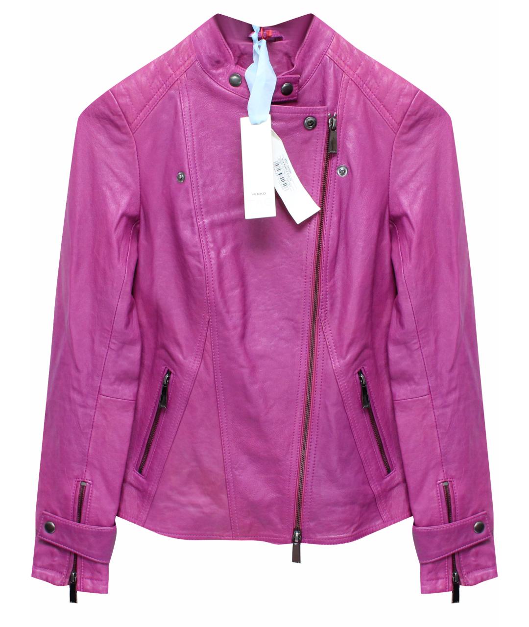 PINKO Фиолетовая кожаная куртка, фото 1