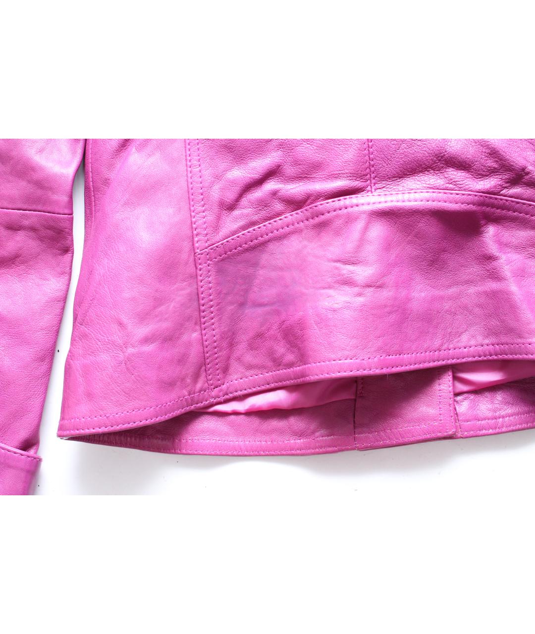 PINKO Фиолетовая кожаная куртка, фото 5