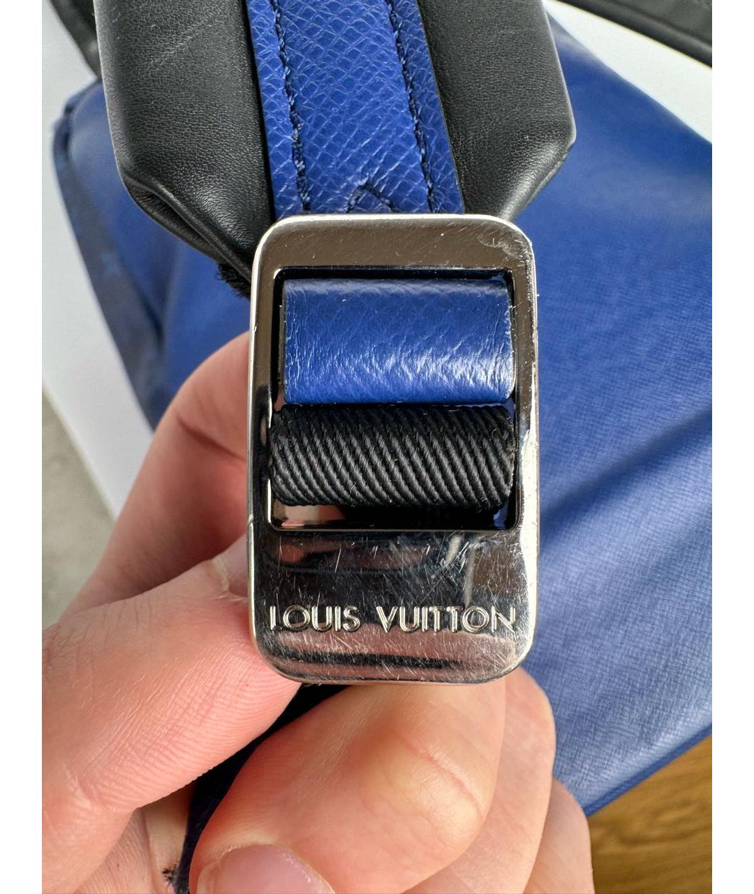 LOUIS VUITTON PRE-OWNED Синий кожаный рюкзак, фото 7