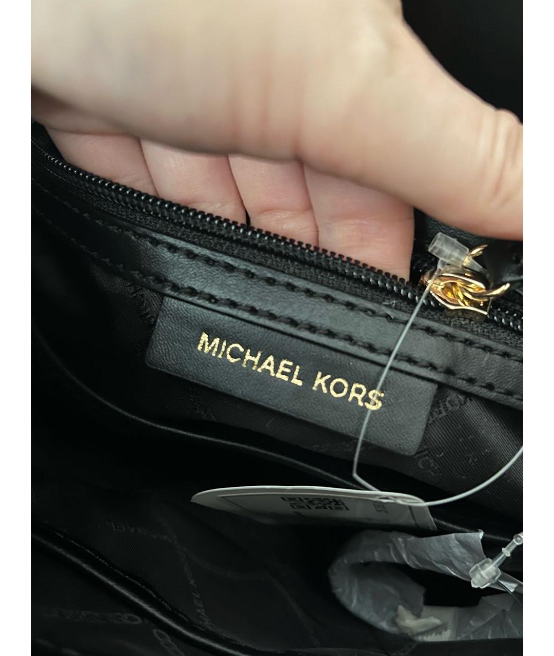 MICHAEL KORS Черный кожаный рюкзак, фото 3