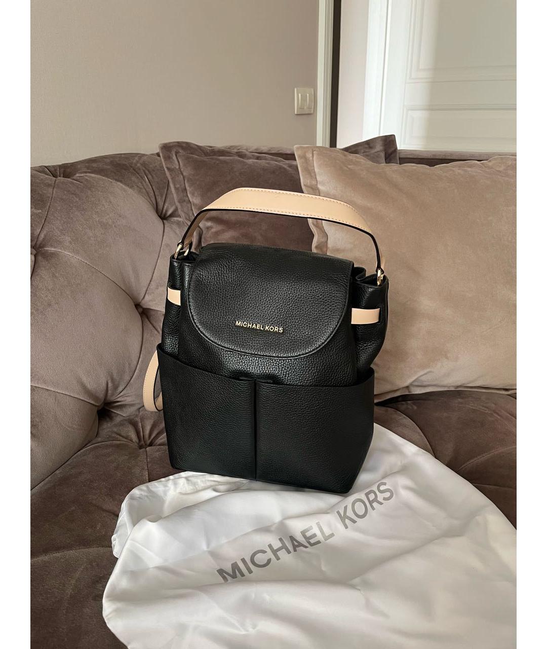 MICHAEL KORS Черный кожаный рюкзак, фото 5