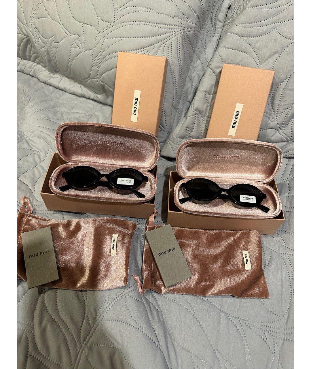 MIU MIU Черные пластиковые солнцезащитные очки, фото 4