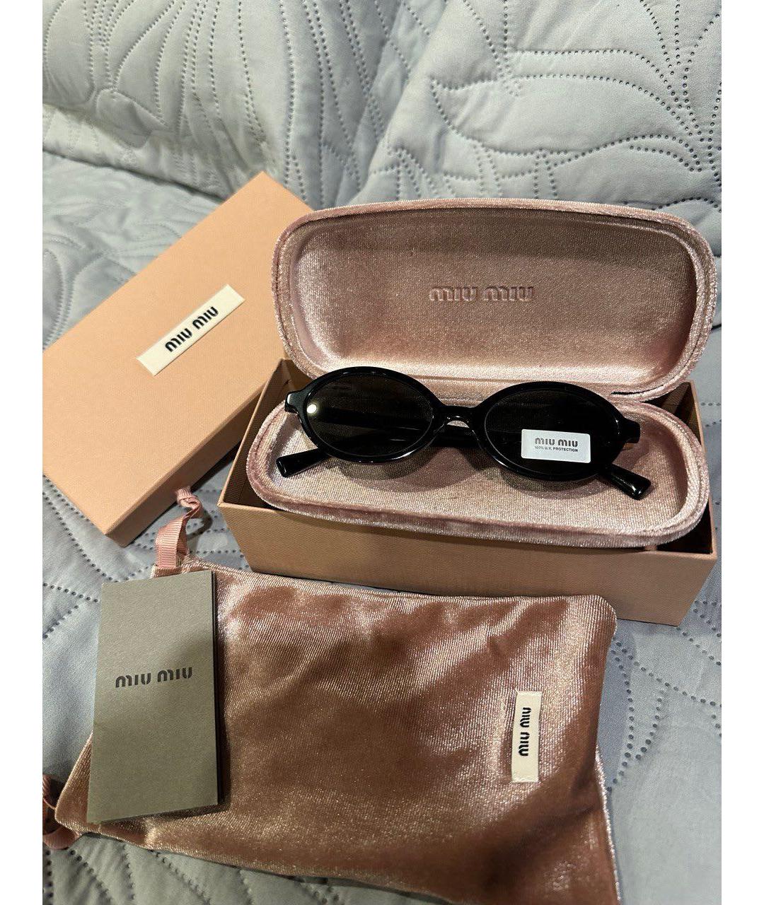 MIU MIU Черные пластиковые солнцезащитные очки, фото 5