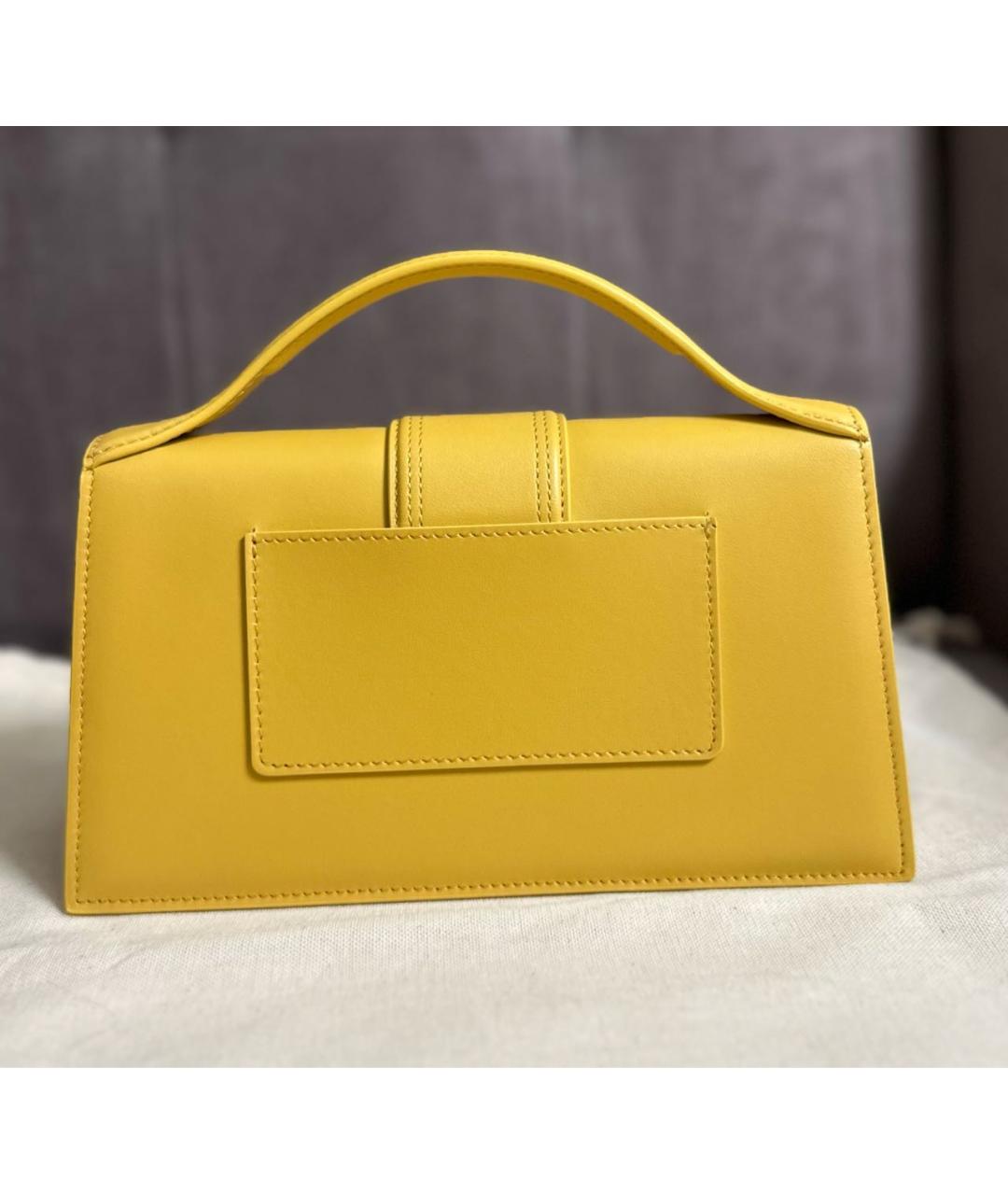JACQUEMUS Желтая кожаная сумка через плечо, фото 2