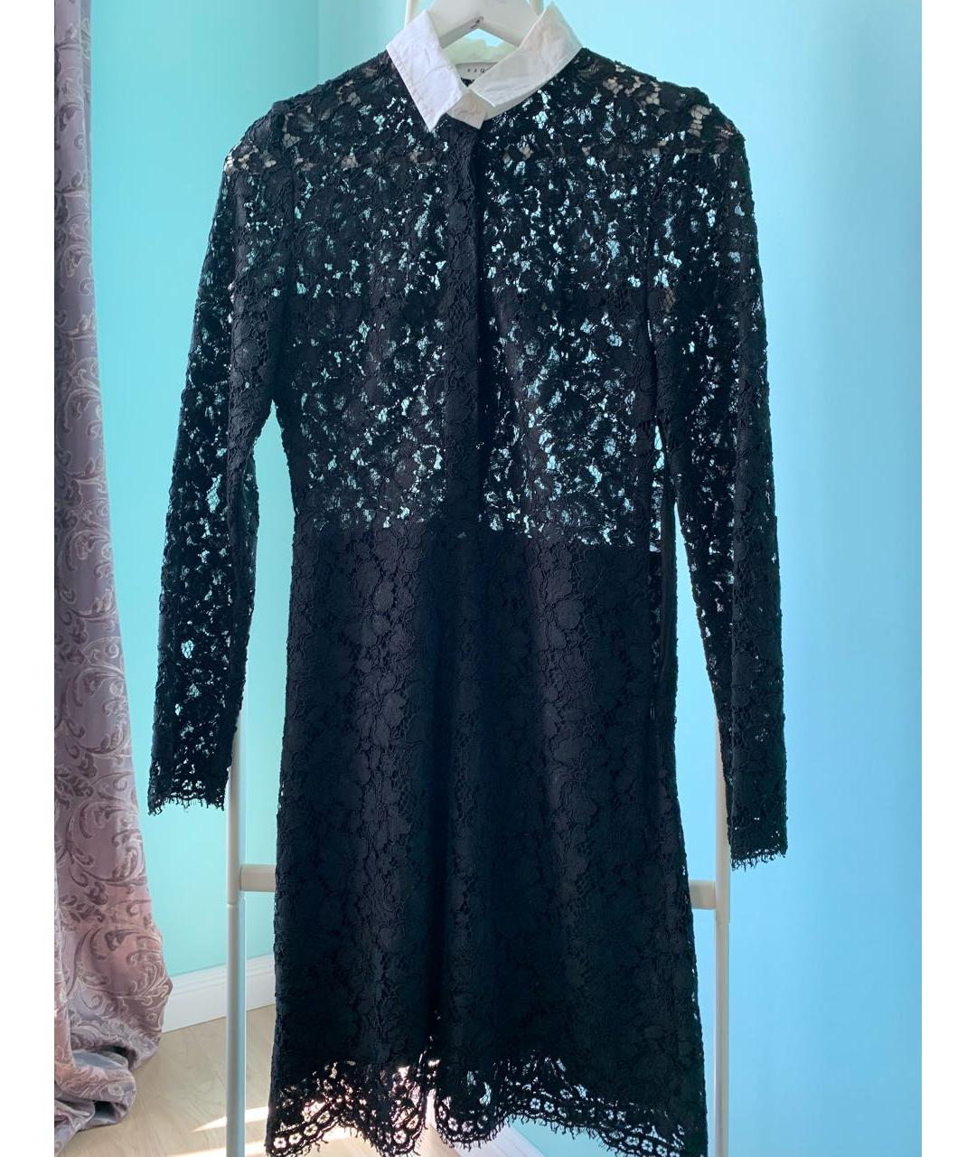SANDRO Черное кружевное коктейльное платье, фото 3