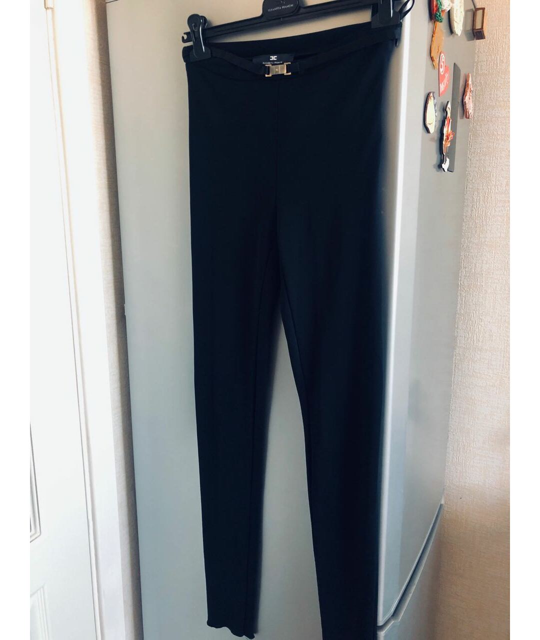 ELISABETTA FRANCHI Черные вискозные брюки узкие, фото 5