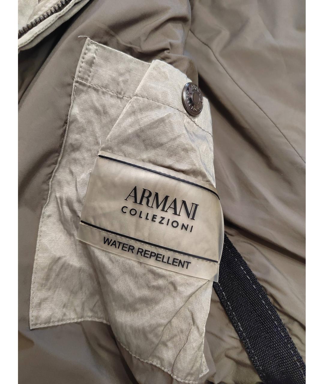 ARMANI COLLEZIONI Бежевая полиэстеровая куртка, фото 3