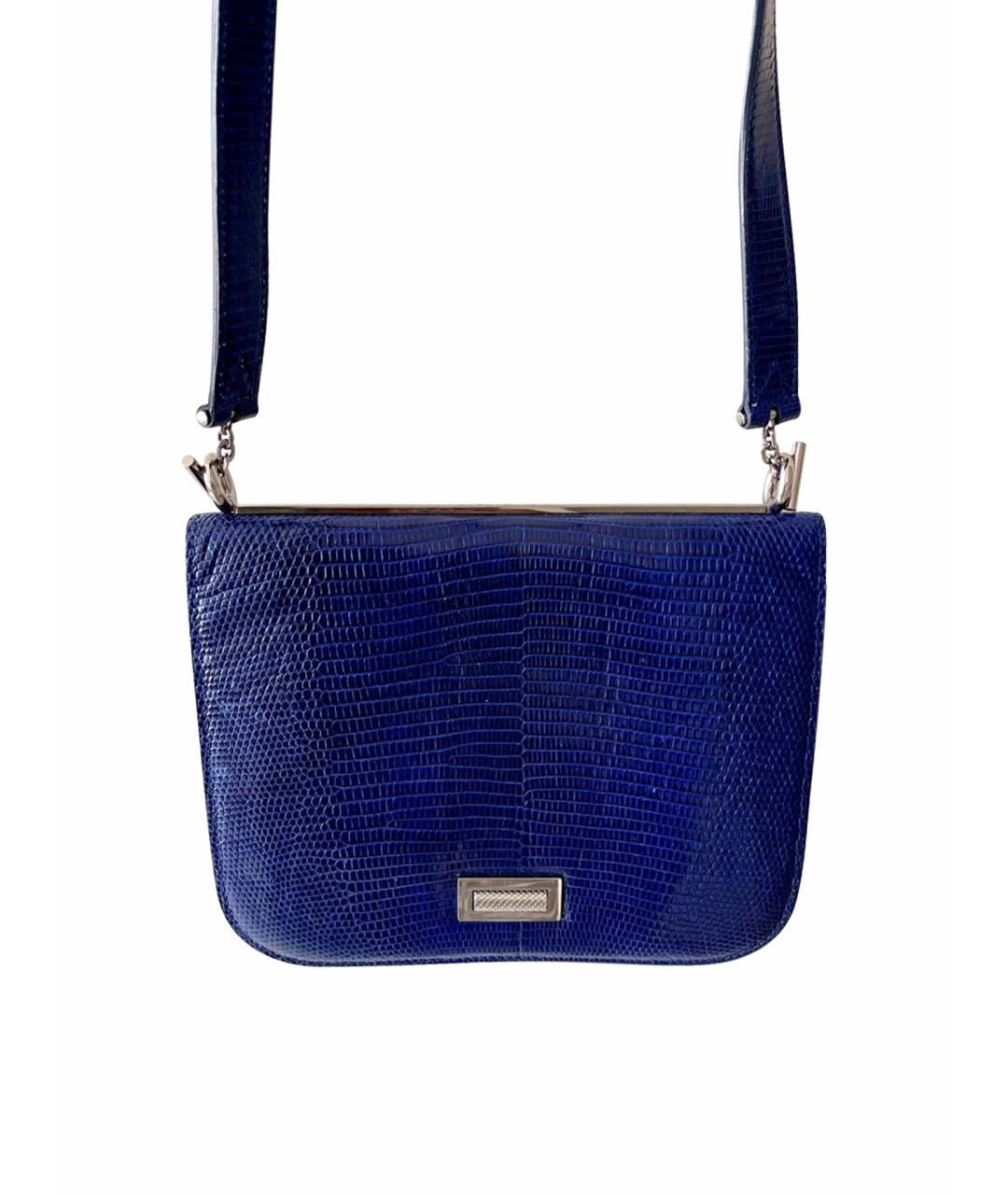 BARBARA BUI Синяя сумка через плечо из экзотической кожи, фото 1