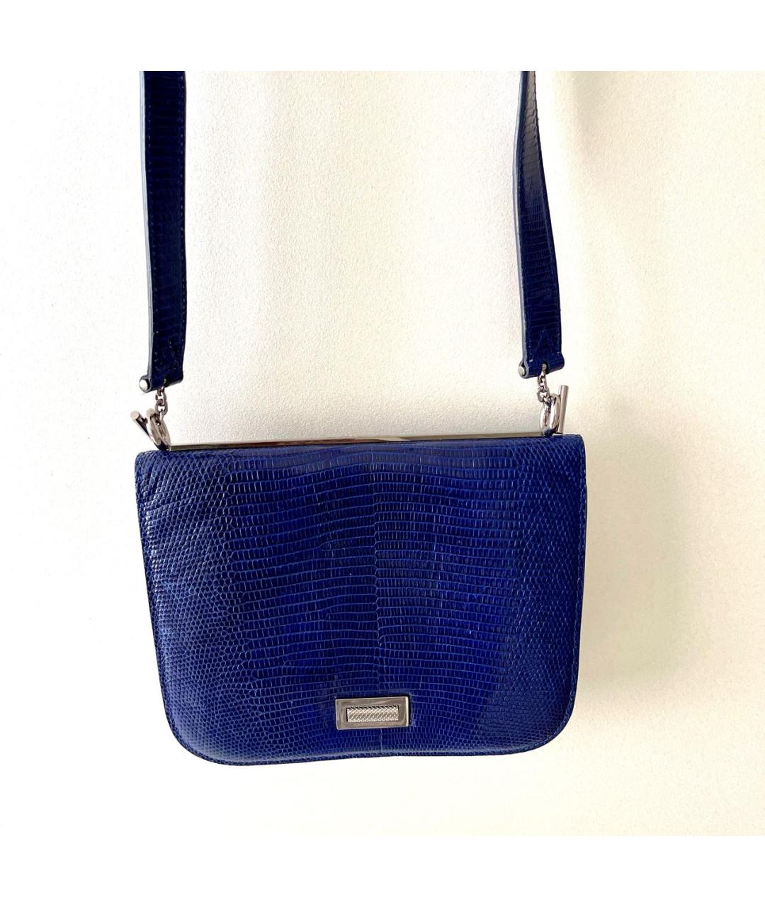 BARBARA BUI Синяя сумка через плечо из экзотической кожи, фото 8