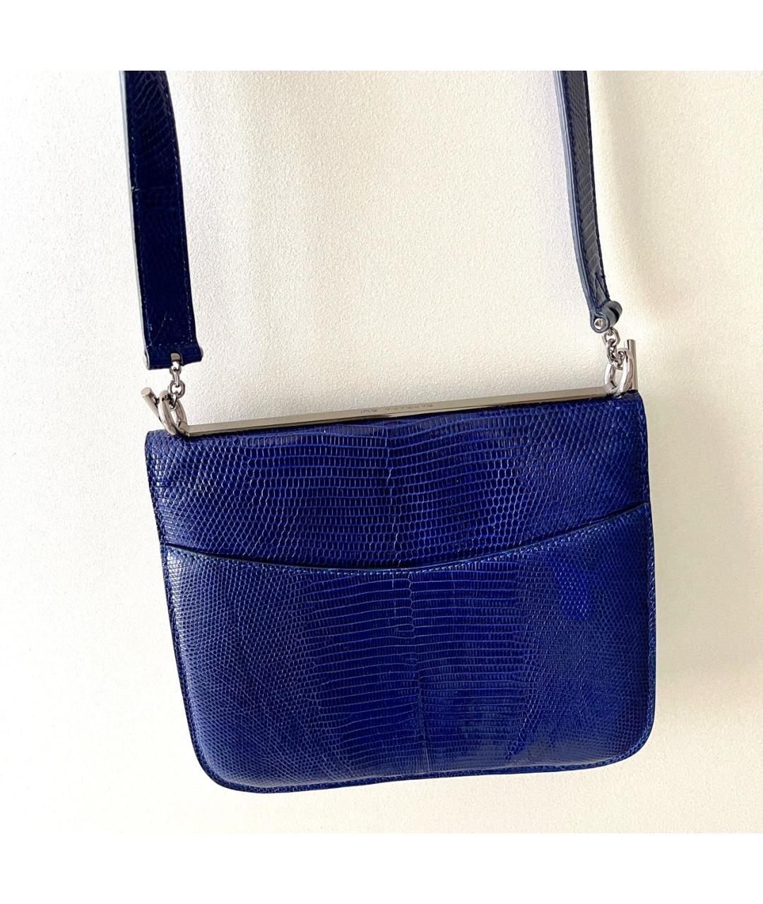 BARBARA BUI Синяя сумка через плечо из экзотической кожи, фото 2
