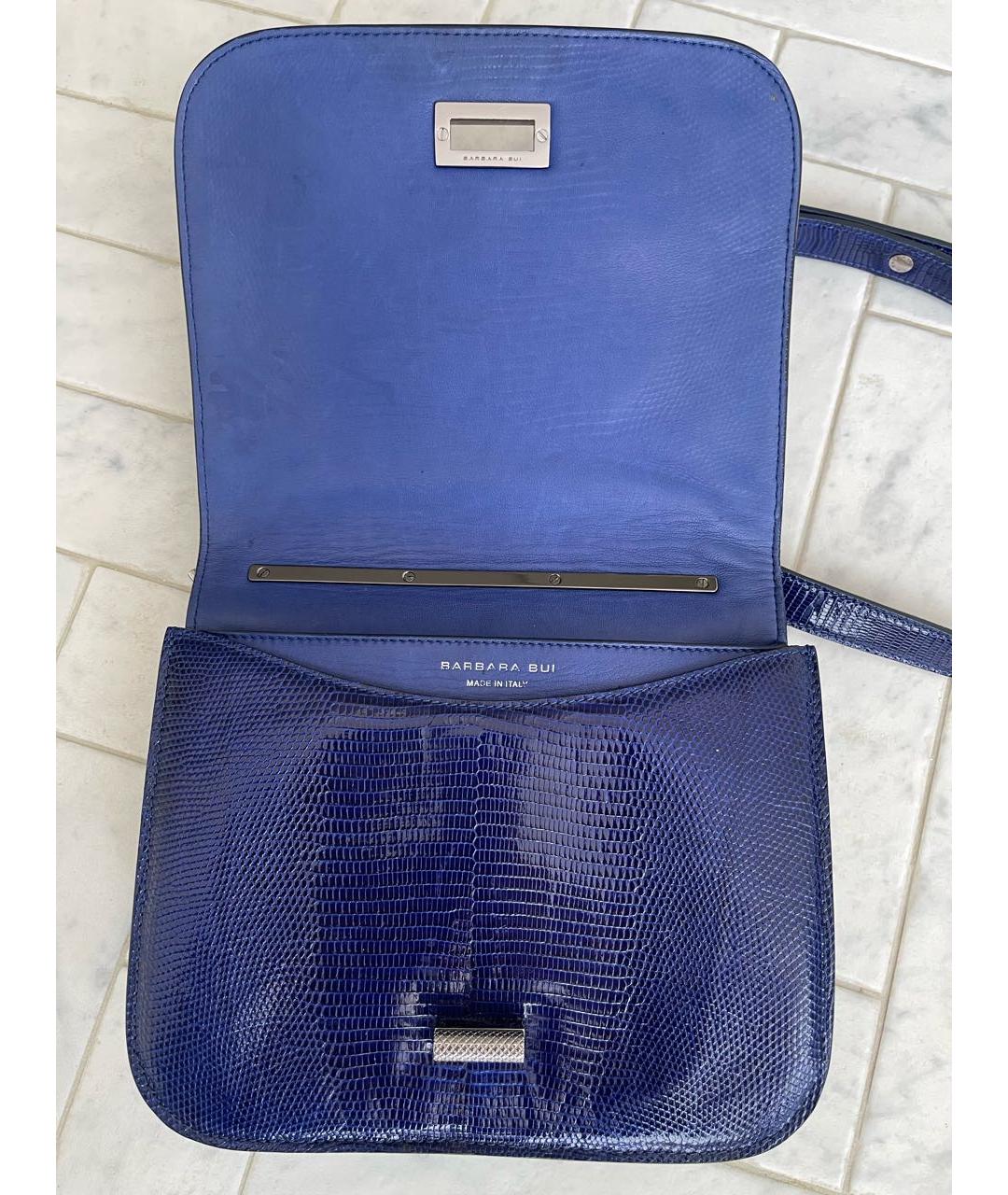 BARBARA BUI Синяя сумка через плечо из экзотической кожи, фото 5