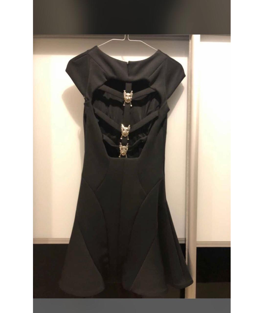 PHILIPP PLEIN Черное синтетическое коктейльное платье, фото 2