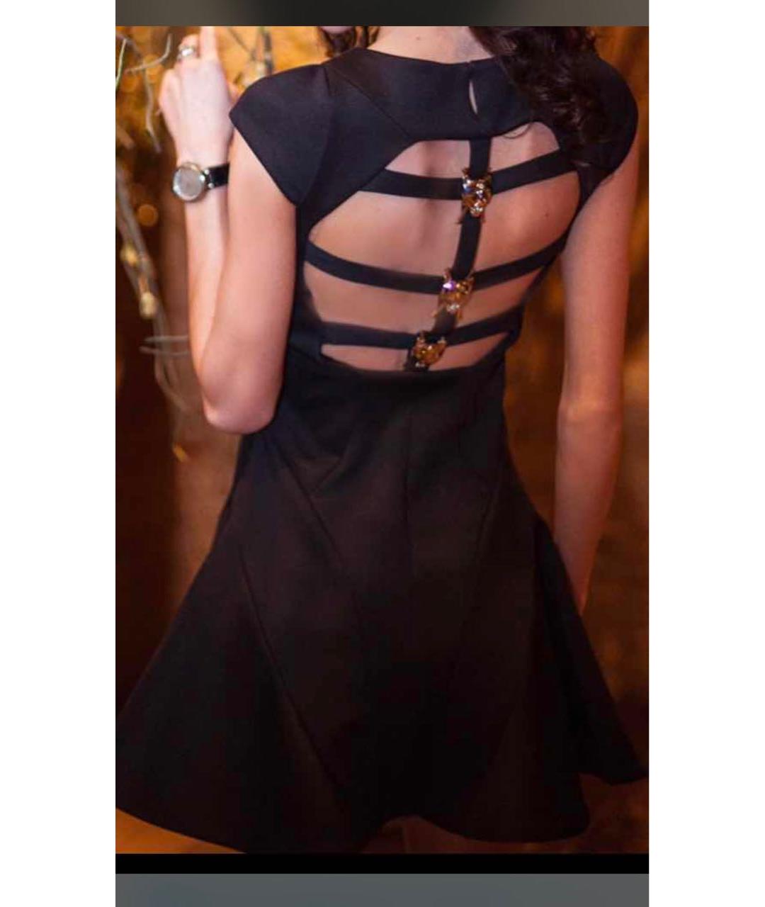 PHILIPP PLEIN Черное синтетическое коктейльное платье, фото 6