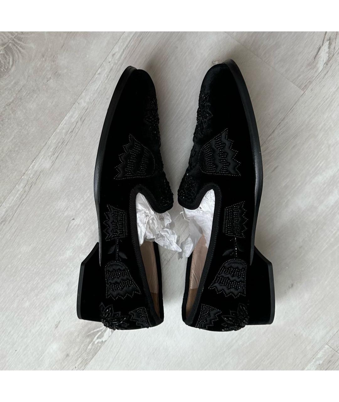 MIU MIU Черные бархатные лоферы, фото 3