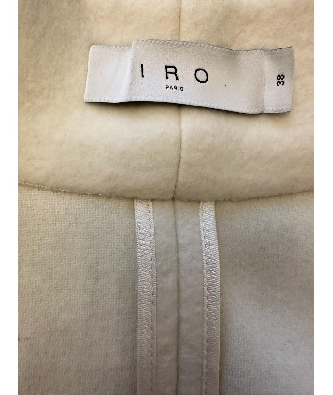IRO Бежевое шерстяное пальто, фото 4