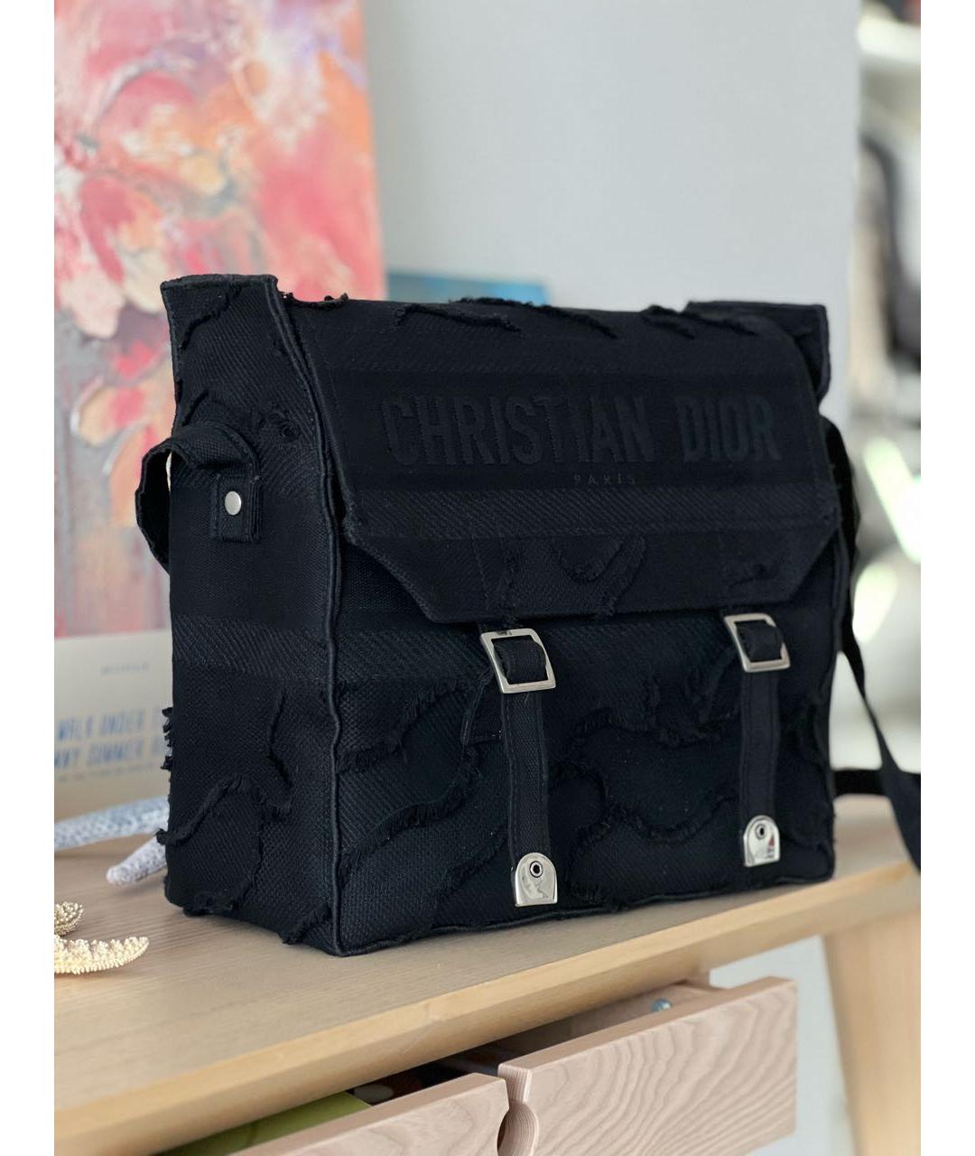 CHRISTIAN DIOR PRE-OWNED Черная тканевая сумка через плечо, фото 2