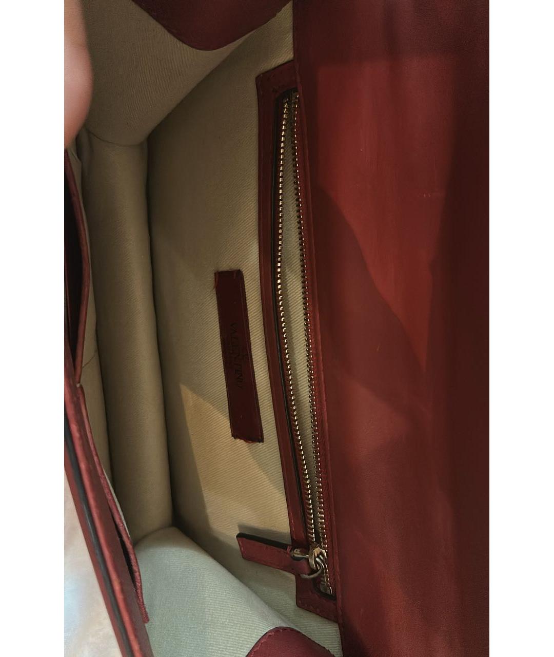 VALENTINO Красная кожаная сумка через плечо, фото 4