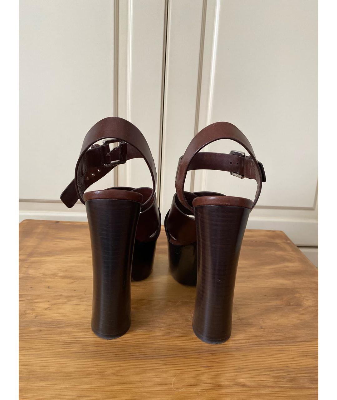 MICHAEL KORS COLLECTION Коричневые кожаные босоножки, фото 3