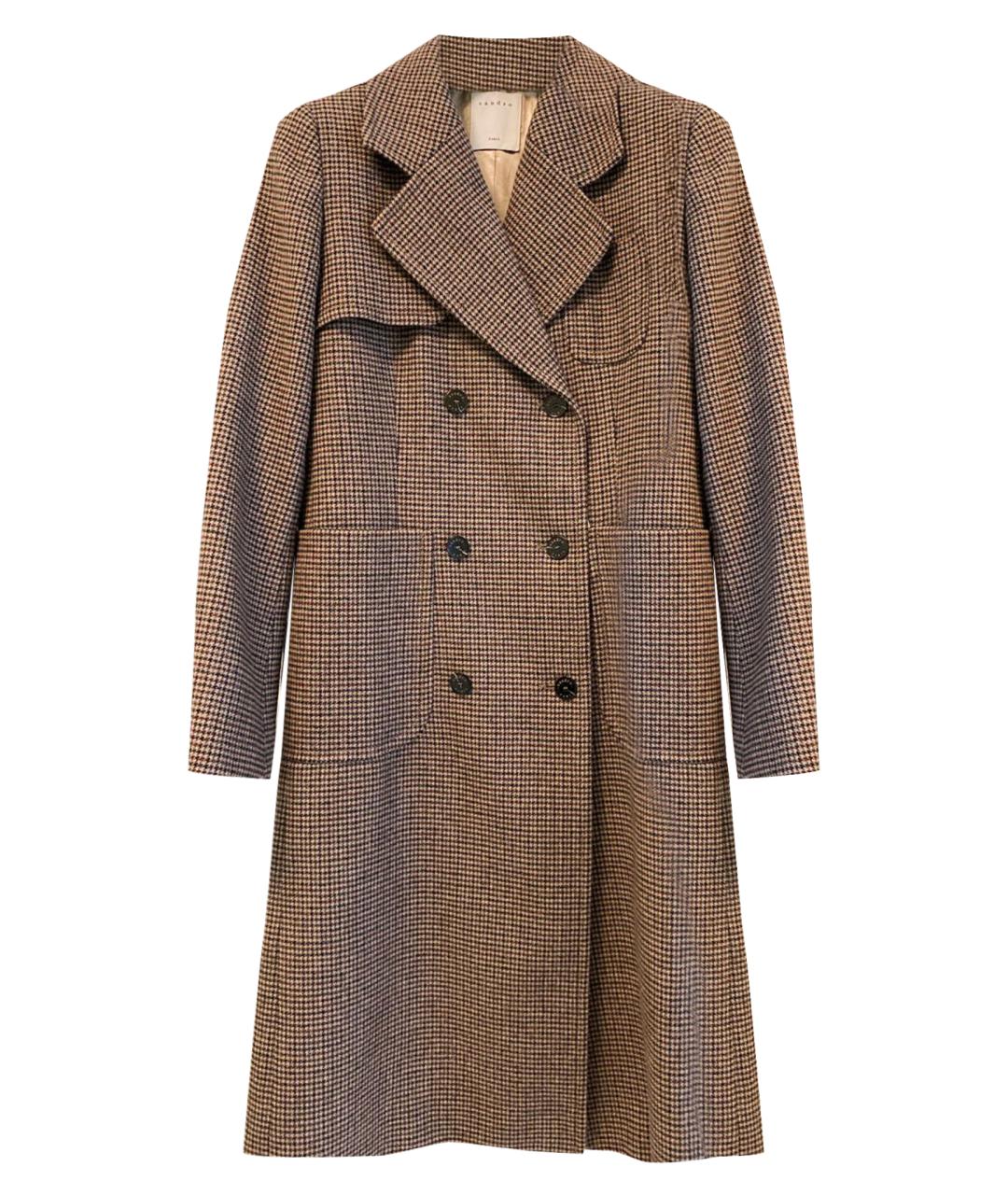 SANDRO Бежевое шерстяное пальто, фото 1