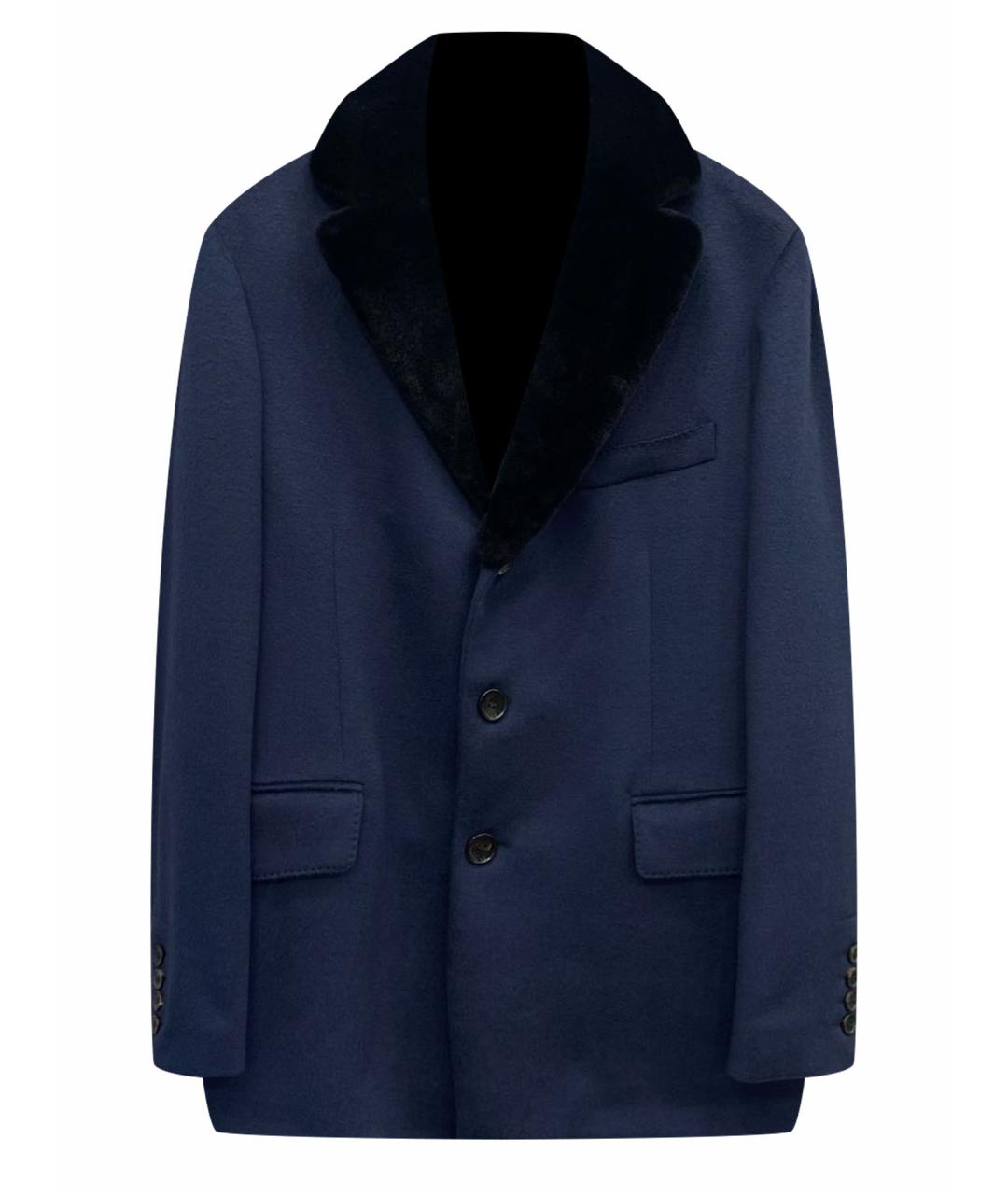 MANZONI 24 Темно-синее кашемировое пальто, фото 1