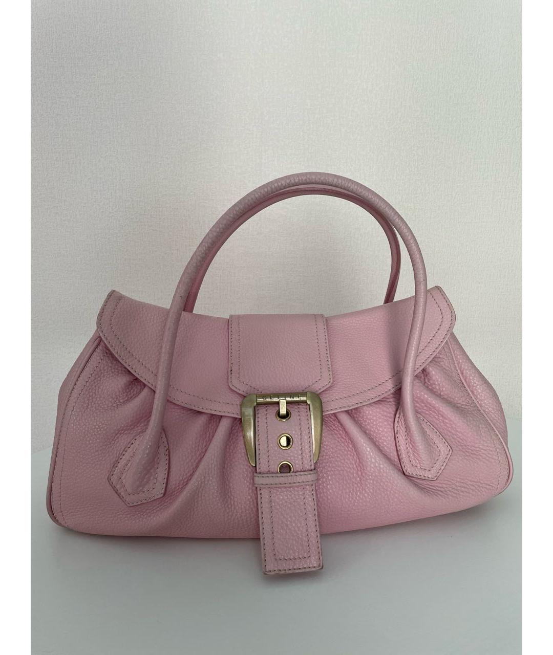 CELINE PRE-OWNED Розовая кожаная сумка с короткими ручками, фото 6