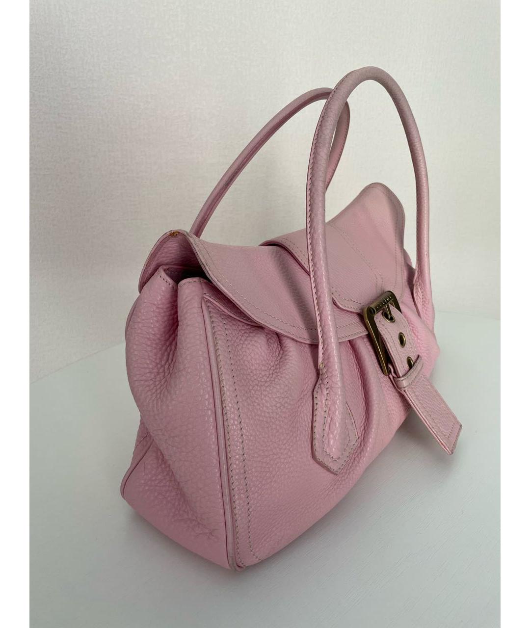 CELINE PRE-OWNED Розовая кожаная сумка с короткими ручками, фото 2