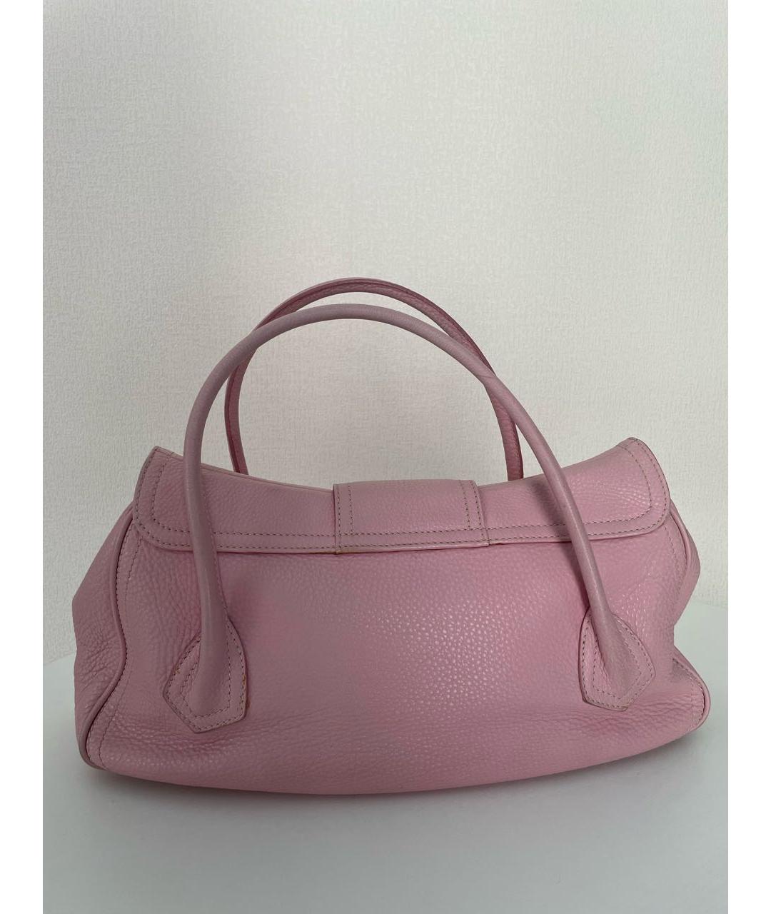 CELINE PRE-OWNED Розовая кожаная сумка с короткими ручками, фото 3