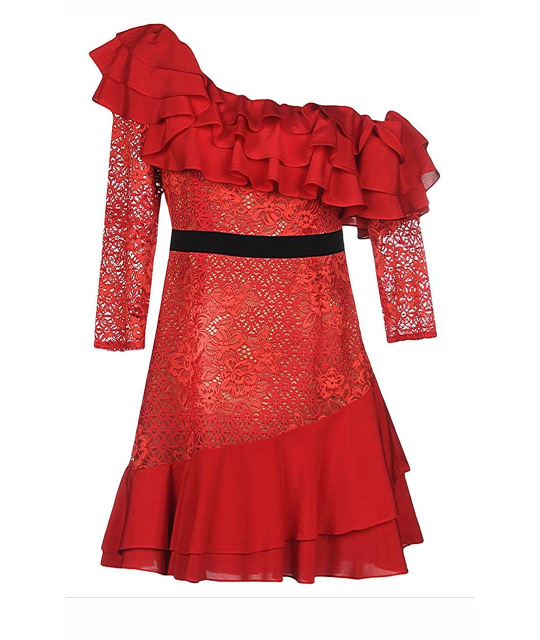FOR LOVE AND LEMONS Красное полиэстеровое коктейльное платье, фото 2