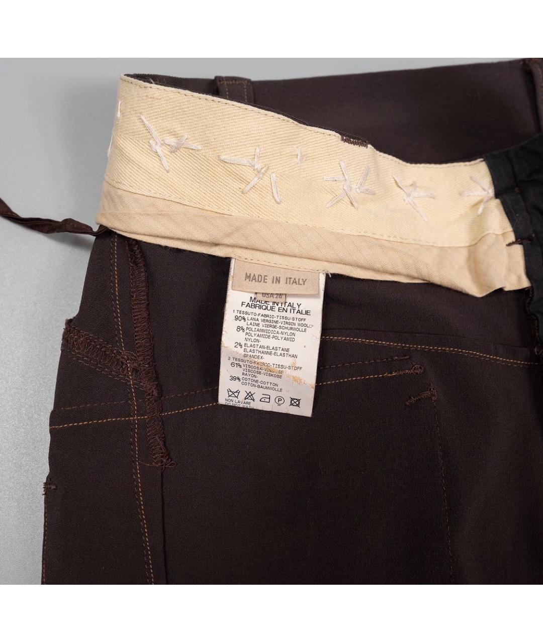 MARITHE FRANCOIS GIRBAUD Коричневые шерстяные брюки узкие, фото 6