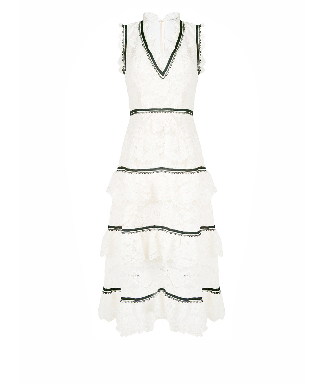 SELF-PORTRAIT Белое кружевное коктейльное платье, фото 1
