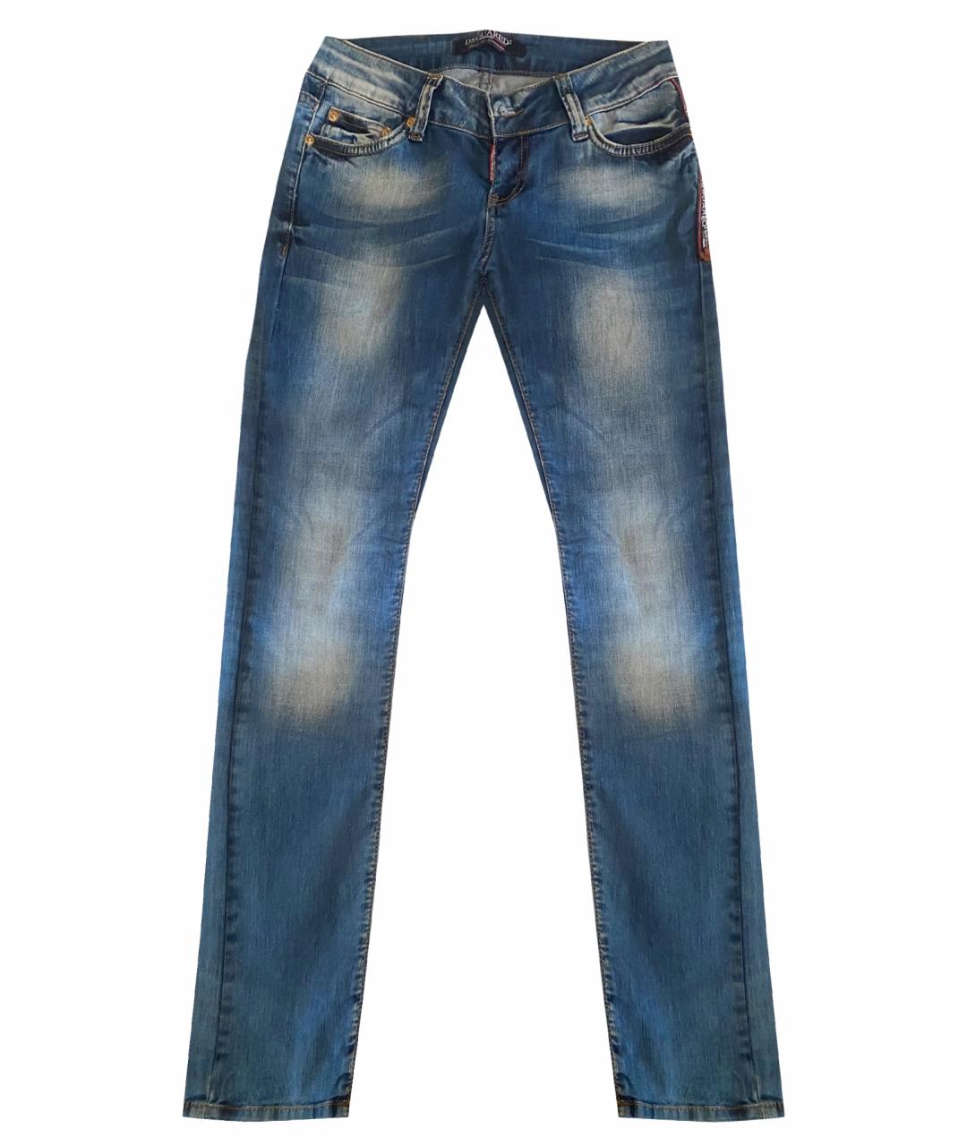 DSQUARED2 Синие хлопковые прямые джинсы, фото 6