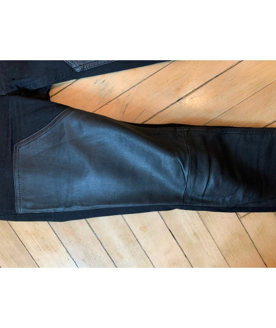 GIVENCHY Черные кожаные брюки узкие, фото 5
