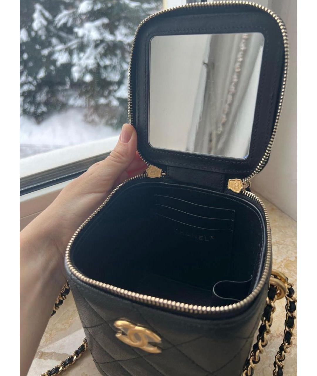 CHANEL Черная кожаная сумка через плечо, фото 2