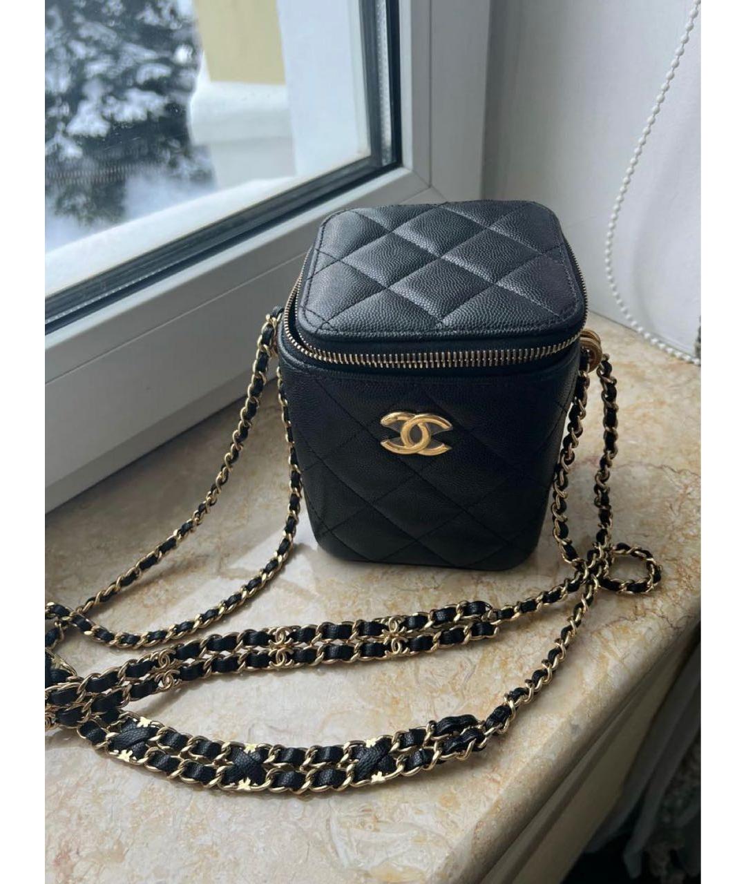 CHANEL Черная кожаная сумка через плечо, фото 4