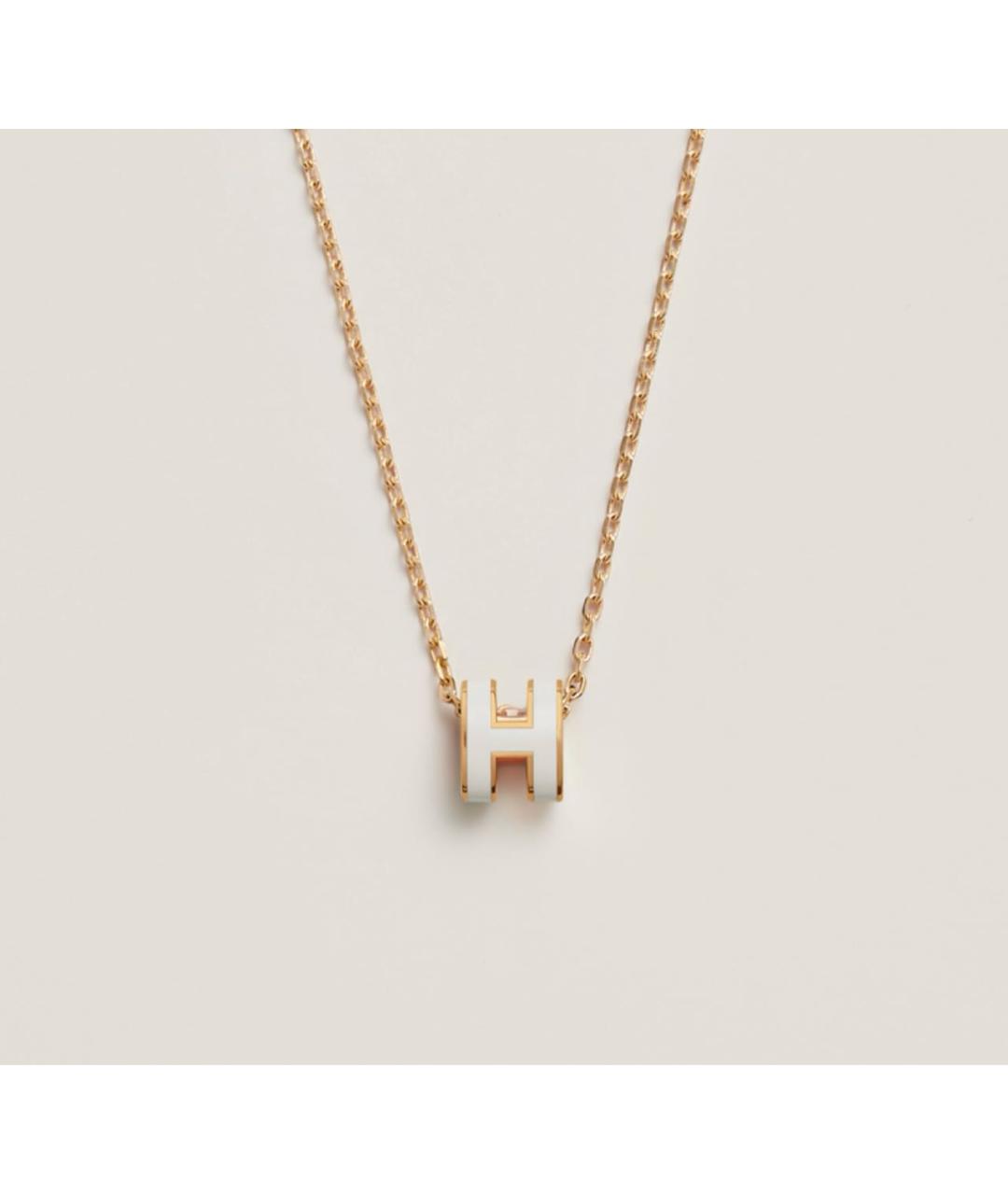 HERMES Белая металлическая подвеска, фото 4