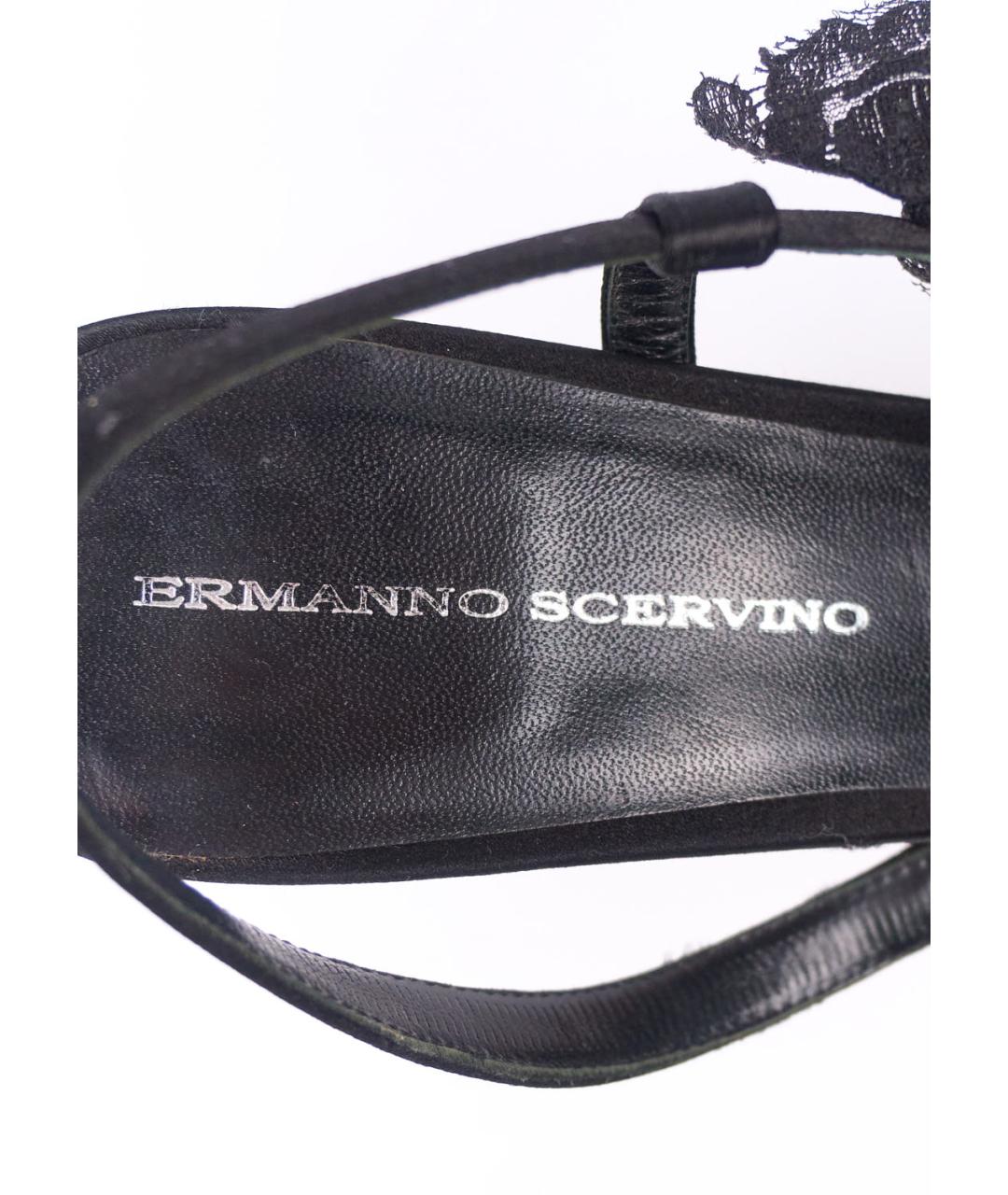 ERMANNO SCERVINO Черные текстильные босоножки, фото 5