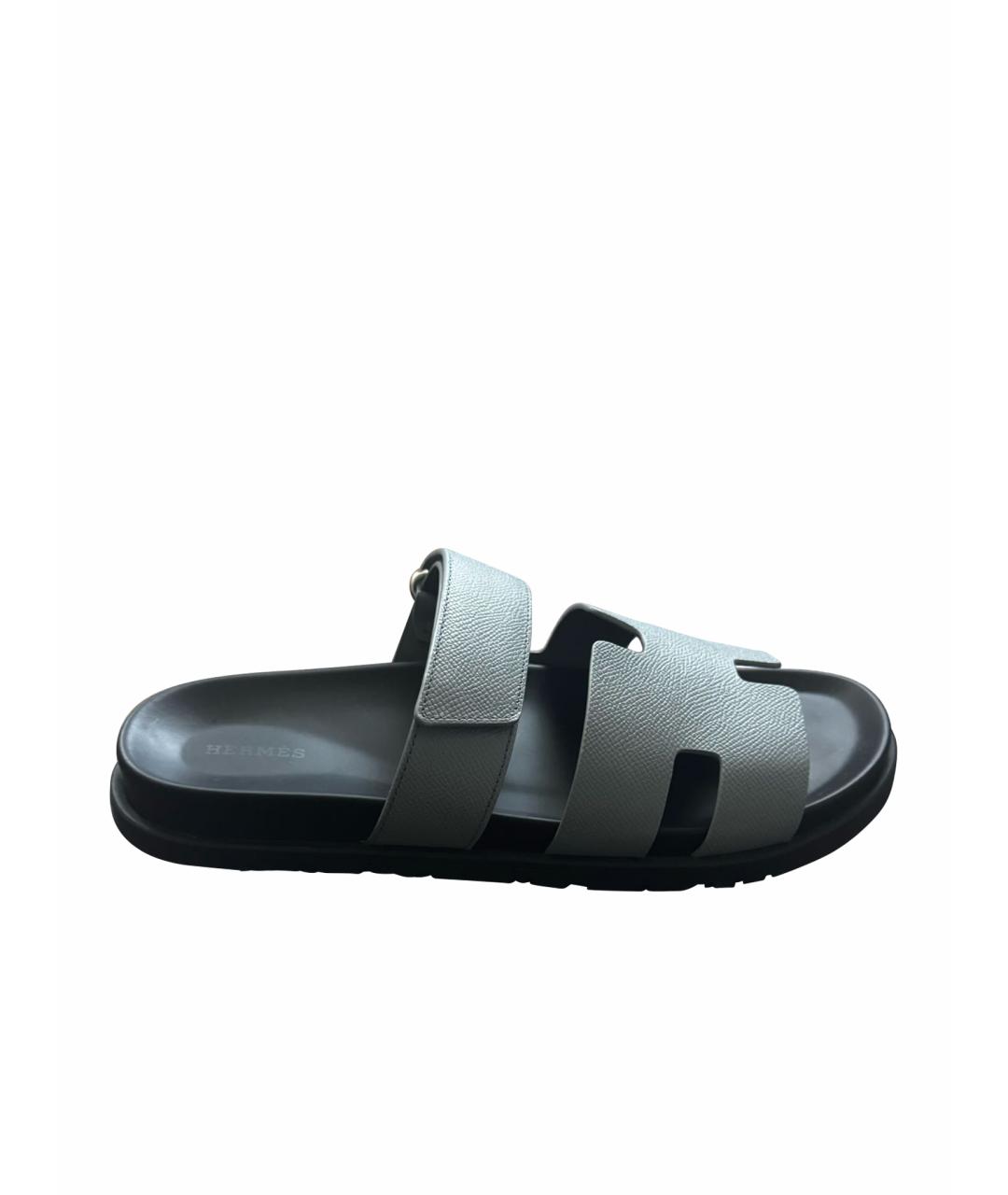 HERMES PRE-OWNED Серые кожаные сандалии, фото 1