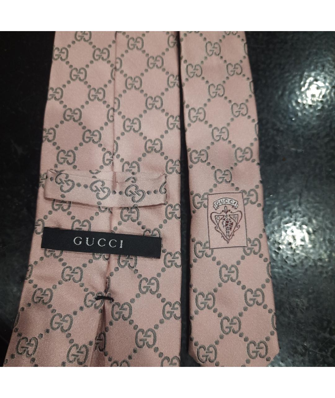 GUCCI Розовый тканевый галстук, фото 3