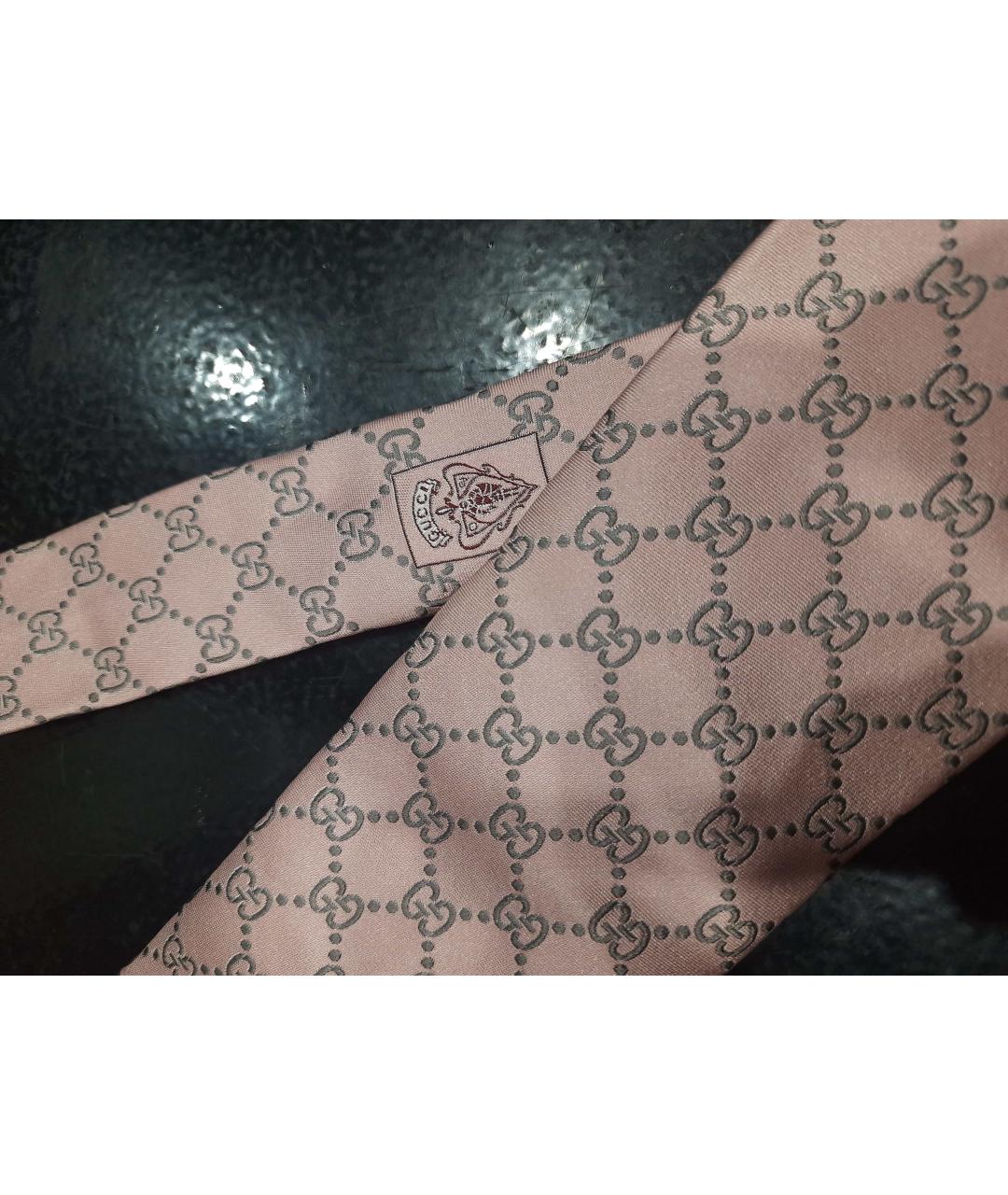 GUCCI Розовый тканевый галстук, фото 4