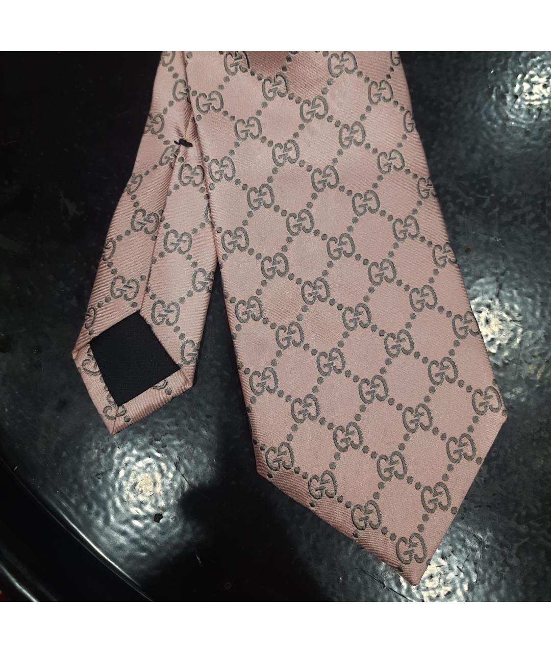 GUCCI Розовый тканевый галстук, фото 2