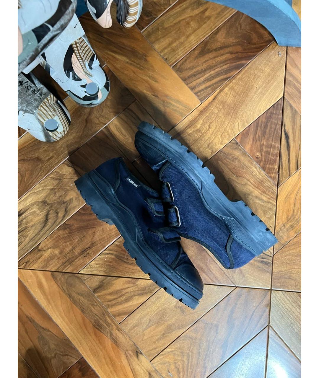 JACQUEMUS Темно-синие текстильные низкие кроссовки / кеды, фото 2