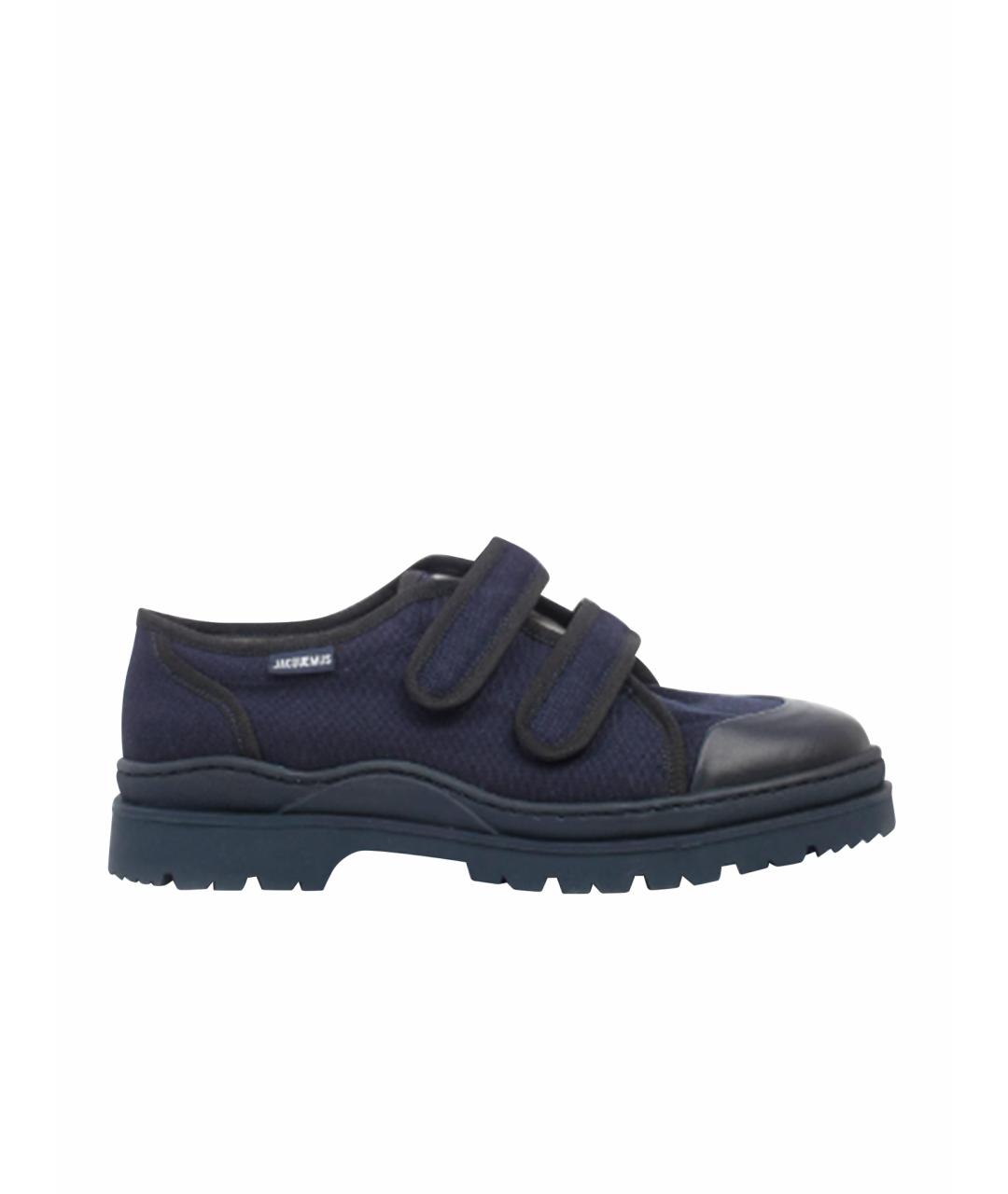 JACQUEMUS Темно-синие текстильные низкие кроссовки / кеды, фото 1