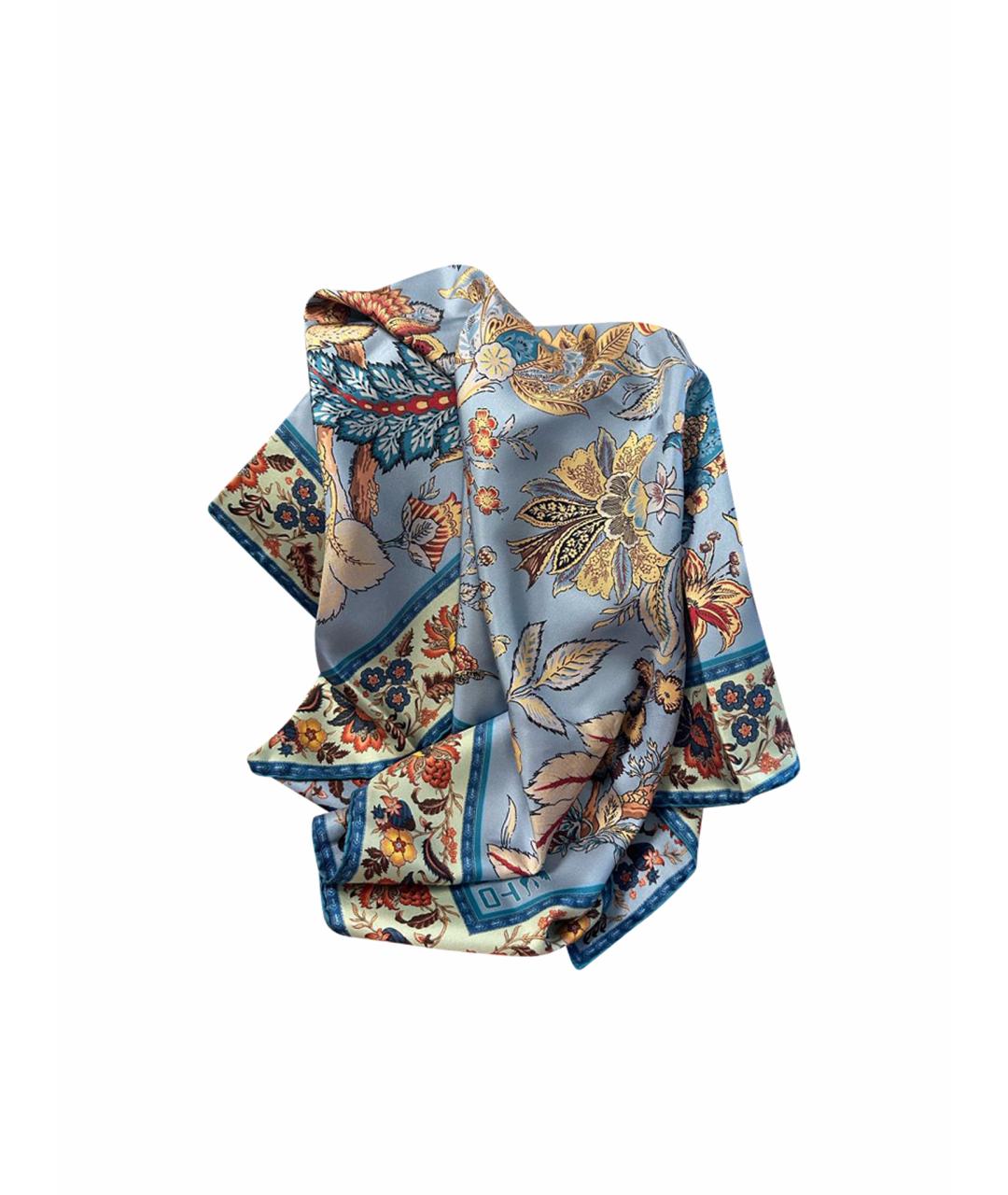 ETRO Голубой шелковый платок, фото 1