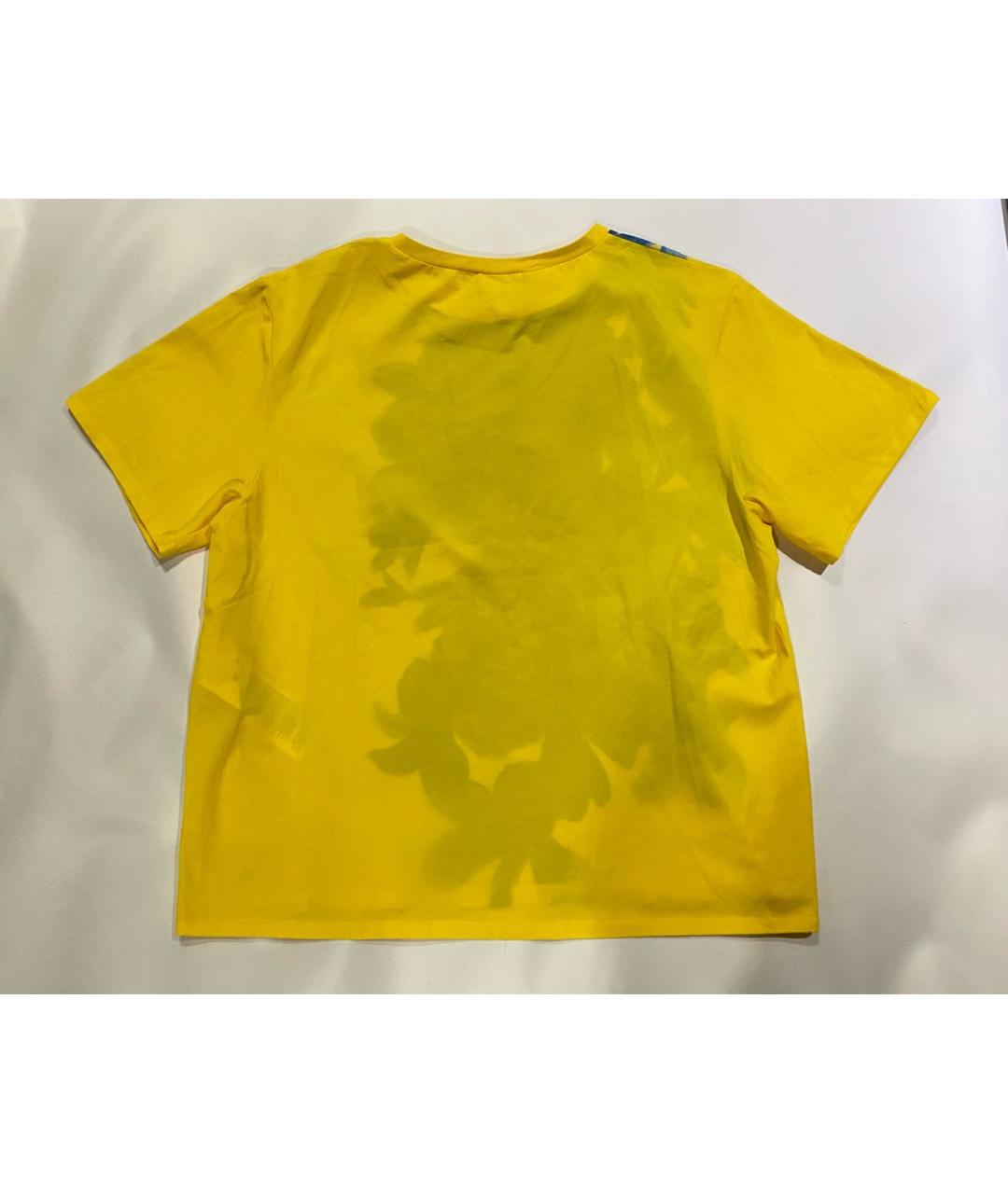 WEEKEND MAX MARA Желтая хлопко-эластановая футболка, фото 5