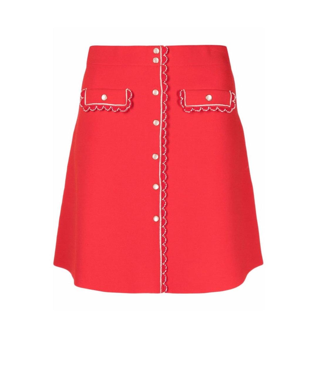 SANDRO Красная вискозная юбка мини, фото 1