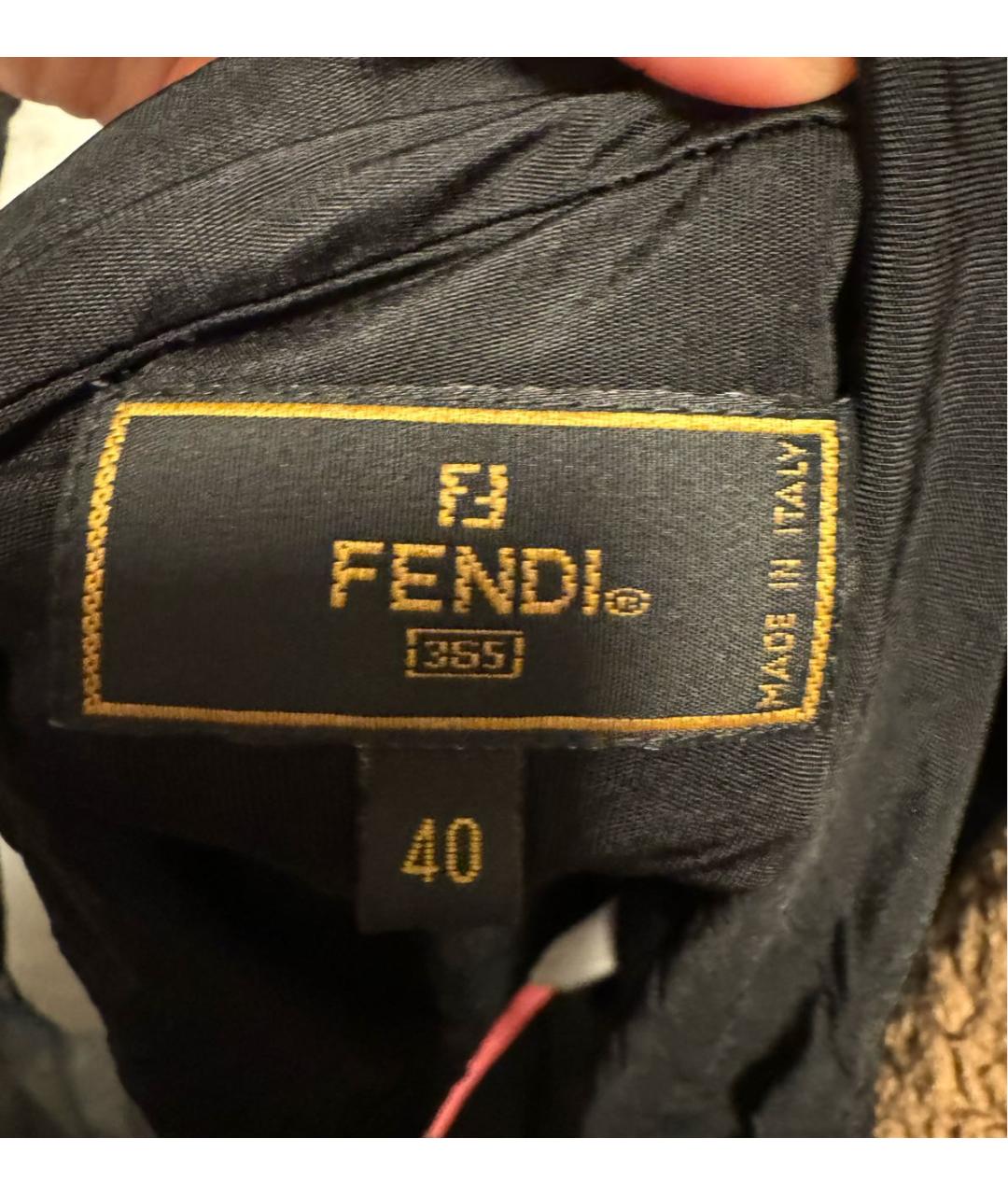 FENDI Черное вискозное повседневное платье, фото 2